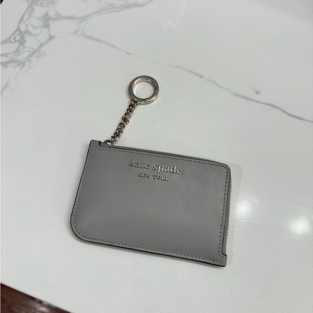 Kate Spade Silver Card Holder with Keychain